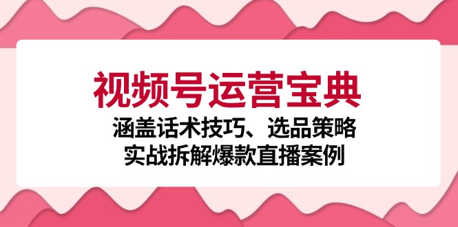 视频号运营宝典:涵盖话术技巧、选品策略、实战拆解爆款直播案例-资源妙妙屋