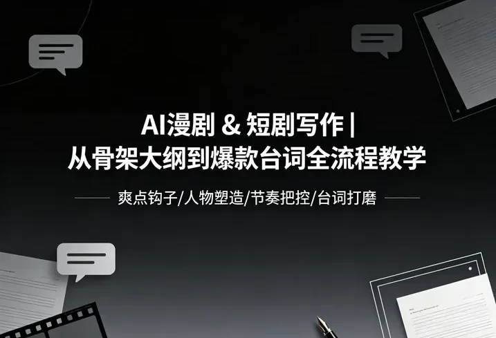 AI漫剧 & 短剧写作｜从骨架大纲到爆款台词全流程教学-资源妙妙屋