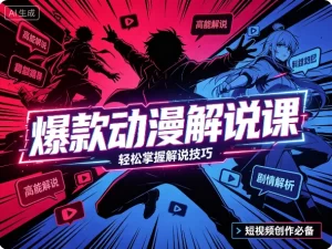 爆款动漫解说课-资源妙妙屋