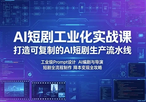 AI短剧工业化实战课 打造可复制的AI短剧生产流水线-资源妙妙屋