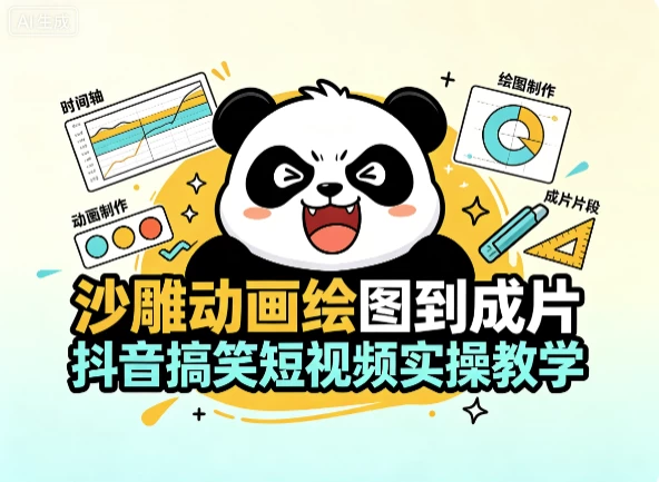 沙雕动画绘图到成片 抖音搞笑短视频实操教学-资源妙妙屋
